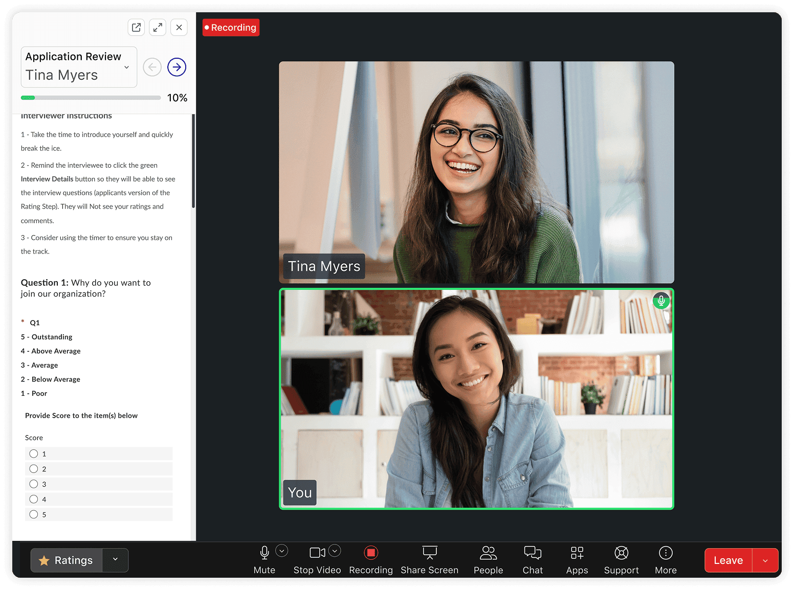 Live Video Interview Featuers
