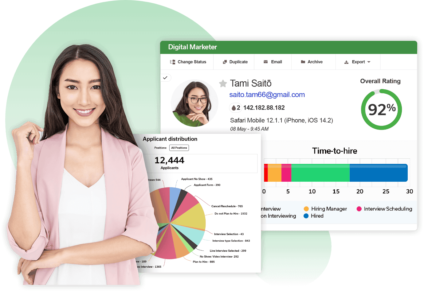 alt="ATS portal metrics on time-to-hire, broken down by each hiring phase"