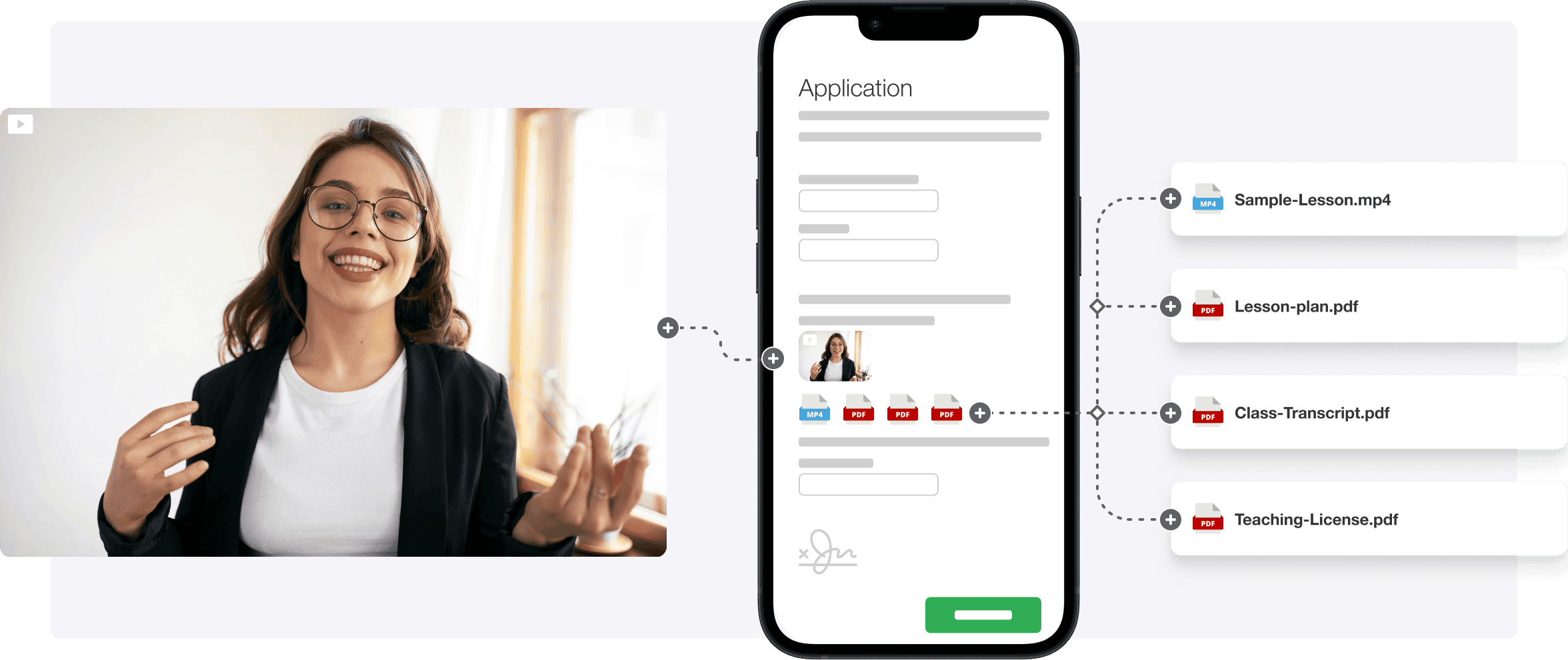 Teacher being interviewed